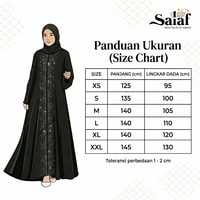 Size Chart Abaya Salaf Boutique
