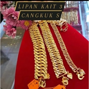Gelang Rantai Tangan Lipan Kait 3 Emas Indonesia Cop 916