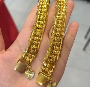 Gelang Rantai Tangan Lipan Dunhill Licin Emas Indonesia Cop 916