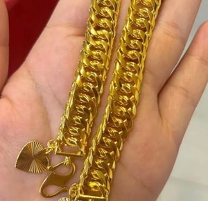 Gelang Rantai Tangan Lipan Dunhill Licin Emas Indonesia Cop 916