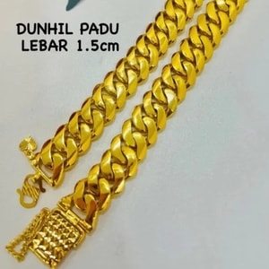 Gelang Rantai Tangan Dunhill Padu Emas Indonesia Cop 916