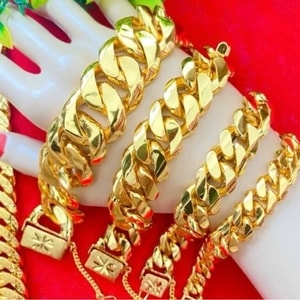 Gelang Rantai Tangan Dunhill Padu Emas Indonesia Cop 916