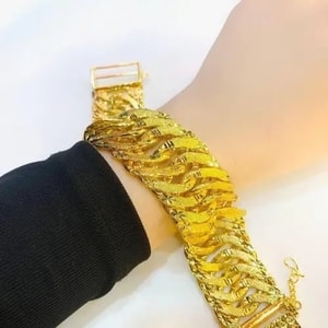 Gelang Rantai Tangan Lipan Kait Pasir Emas Indonesia Cop 916