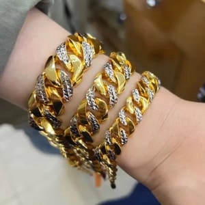 Gelang Rantai Tangan Dunhill Mix Chrome Emas Indonesia Cop 916