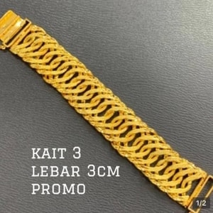 Gelang Rantai Tangan Lipan Kait Pasir Emas Indonesia Cop 916