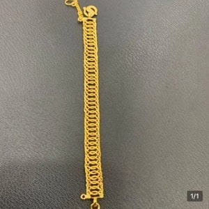 Gelang Rantai Tangan Lipan Kait Pasir Emas Indonesia Cop 916