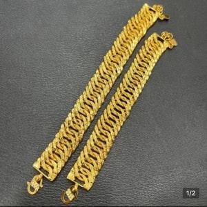 Gelang Rantai Tangan Lipan Kait Pasir Emas Indonesia Cop 916