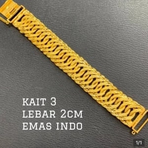 Gelang Rantai Tangan Lipan Kait Pasir Emas Indonesia Cop 916