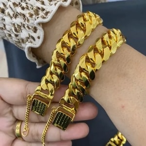 Gelang Rantai Tangan Dunhill Padu Emas Indonesia Cop 916