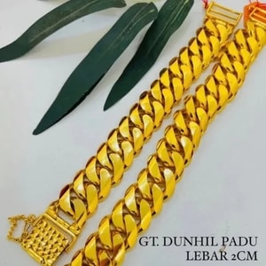 Gelang Rantai Tangan Dunhill Padu Emas Indonesia Cop 916