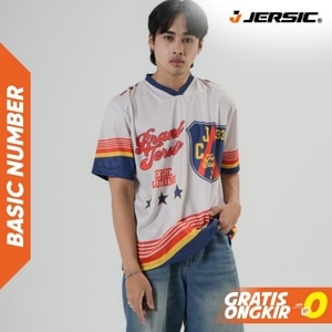 JERSIC - Jersey Basic Khaki Number Series 28 Oversize Streetwear Dry Fit Unisex