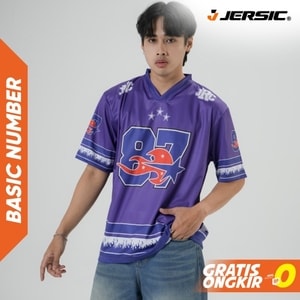 JERSIC - Jersey Basic Ungu Number Series 87 Oversize Streetwear Dry Fit Unisex