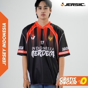 JERSIC - Jersey Indonesia Hitam Indonesia Merdeka 17 Oversize Streetwear Dry Fit Unisex