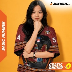 JERSIC - Jersey Anime Merah One Piece Franky 54 Oversize Streetwear Dry Fit Unisex