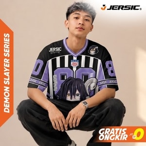 JERSIC - Jersey Anime Ungu Demon Slayer Obanai 80 Oversize Streetwear Dry Fit Unisex