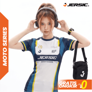 JERSIC - Jersey Series Crew Motor Team Racing Navy Sportwear Oversize Streetwear Dry Fit Unisex