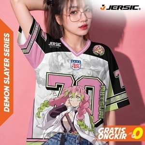 JERSIC - Jersey Anime Pink Demon Slayer Kanroji 70 Oversize Streetwear Dry Fit Unisex