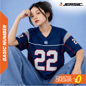 JERSIC - Jersey Basic Navy Number Series 22 Oversize Streetwear Dry Fit Unisex