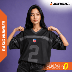 JERSIC - Jersey Basic Hitam Number Series 2 Oversize Streetwear Dry Fit Unisex