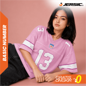 JERSIC - Jersey Basic Pink Number Series 13 Oversize Streetwear Dry Fit Unisex