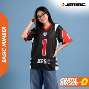 JERSIC - Jersey Basic Hitam Number Series 1 Oversize Streetwear Dry Fit Unisex