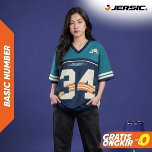 JERSIC - Jersey Basic Navy Number Series 34 Oversize Streetwear Dry Fit Unisex