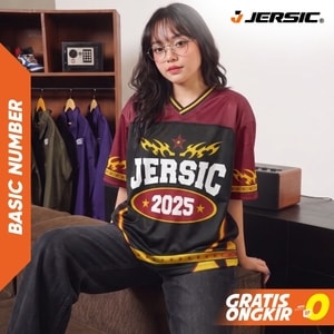 JERSIC - Jersey Basic Merah Number Series 84 Oversize Streetwear Dry Fit Unisex