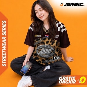 JERSIC - Jersey Y2K Hitam Leopard Chain JRSC World Series Oversize Streetwear Dry Fit Unisex