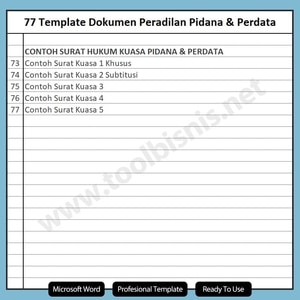 contoh surat kuasa khusus perdata