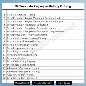 surat perjanjian hutang