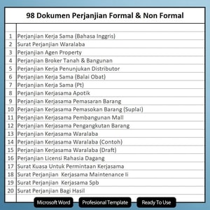 contoh surat perjanjian kerja