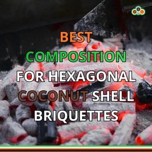 Optimal composition for hexagonal coconut shell briquettes