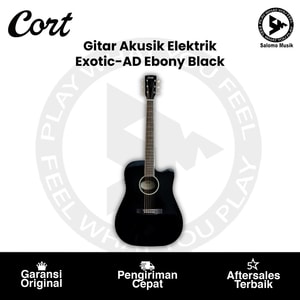 Gitar Akustik Elektrik Cort Exotic AD Ebony Black