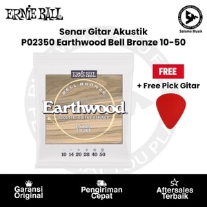 Senar Gitar Akustik Ernie Ball P02350 Earthwood Extra Light Bell Bronze 10-50 + Free Pick