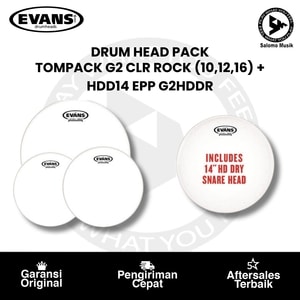 Drumhead Pack EVANS Tompack G2 Clear Rock (10,12,16) + HDD14 EPP G2HDDR