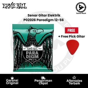 Senar Gitar Elektrik Ernie Ball P02026 Paradigm Not Even Slinky 12-56 Original + Free Pick Gitar