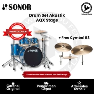 Drum Set Akustik Sonor AQX Stage Varian Warna + Free Cymbal B8