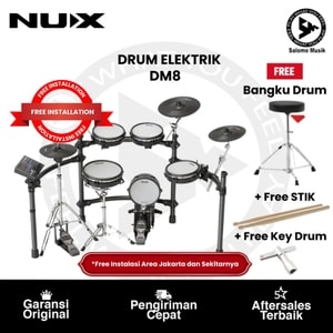 Drum Elektrik Nux DM8 + Free Bangku + Free Stik + Free Key Drum