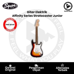 Gitar Elektrik Squier Affinity Series Stratocaster Junior HSS Laurel FB 3-Color Sunburst + Free Request Set Up