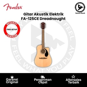 Gitar Akustik Elektrik Fender FA-125CE Dreadnought Walnut FB Natural Original