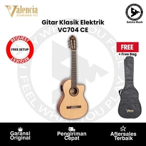 Gitar Klasik Elektrik Valencia VC704CE Solid Top Natural + Free Bag