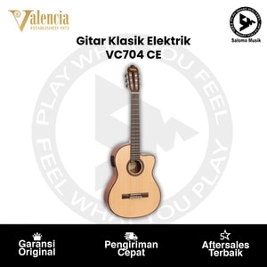 Gitar Klasik Elektrik Valencia VC704CE Solid Top Natural