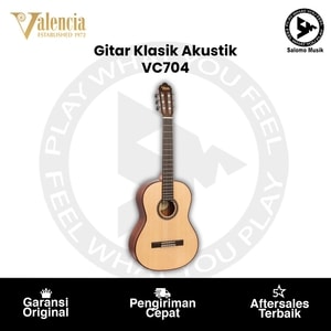 Gitar Klasik Akustik Valencia VC704 Top Solid Natural