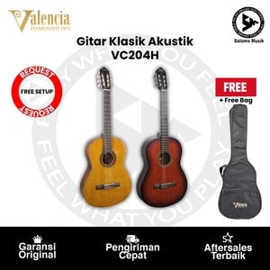 Gitar Klasik Valencia VC204H Hybrid Varian Warna + Free Bag