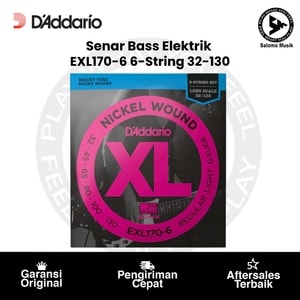 Senar Bass Elektrik D'Addario EXL170-6 Nickel Wound 6-Strings Light Long Scale 32-130 Original