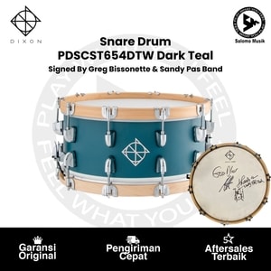 Snare Drum DIXON PDSCST654DTW Cornerstone Series 6.5"x14" Signed By Greg Bissonette & Sandy Pas Band Dark Teal