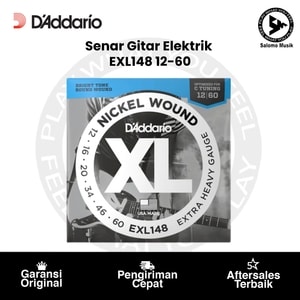 Senar Gitar Elektrik D'Addario EXL148 Nickel-Plated Steel Extra Heavy 12-60 Original