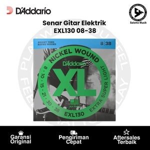 Senar Gitar Elektrik D'Addario EXL130 Nickel-Plated Steel Extra Super Light 08-38 Original