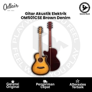 Gitar Akustik Elektrik Odlair OM501CSE Cutaway Denim Series Brown Denim