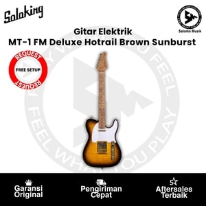 Gitar Elektrik Soloking MT-1 FM 22 Deluxe Hotrail T-Style One Piece Roasted Flame Neck Brown Sunburst